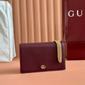 GUCCI MARMONT 20 MINI CHAIN BAG IN DARK RED CALFSKIN