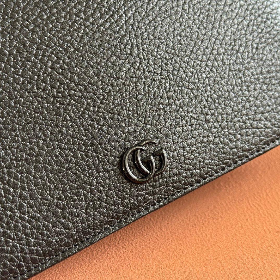 GUCCI MARMONT 20 MINI CHAIN BAG IN BLACK CALFSKIN