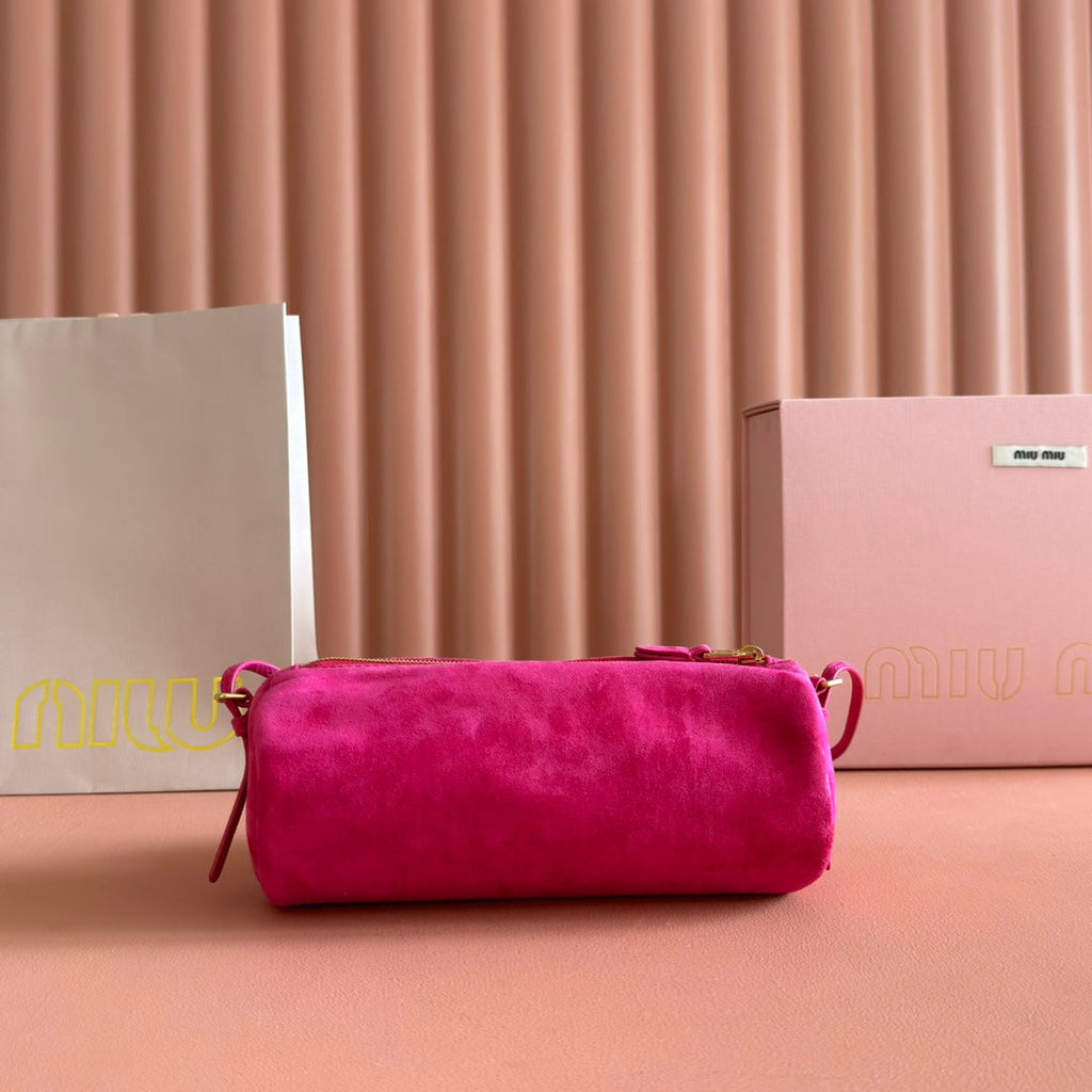 SUEDE BAG 22 FUCHSIA GOLD HARDWARE