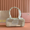 BEAU TOP HANDLE BAG 28 IN CHALK WHITE LEATHER PATCHWORK