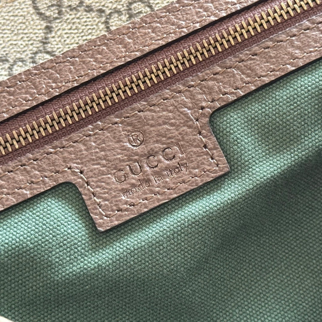 GUCCI 26S OPHIDIA LARGE BACKPACK 40 IN BEIGE AND BROWN CANVAS