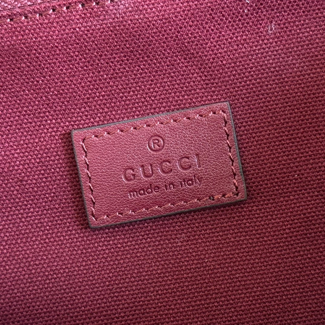 GUCCI 26S PADLOCK BAG 26 IN DARK RED EMBOSSED CALFSKIN
