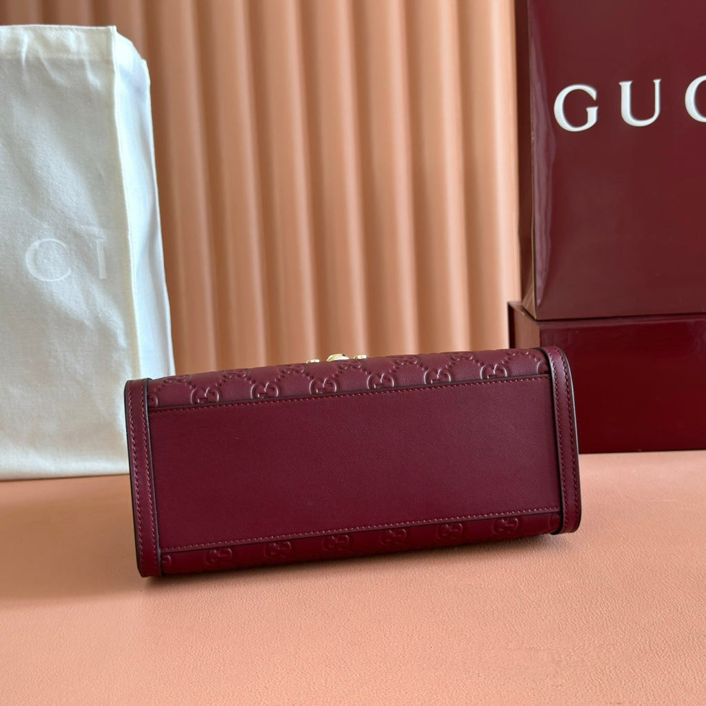 GUCCI 26S PADLOCK BAG 26 IN DARK RED EMBOSSED CALFSKIN