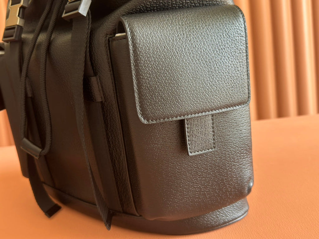 GUCCI 26S OPHIDIA LARGE BACKPACK 46 IN BLACK CALFSKIN