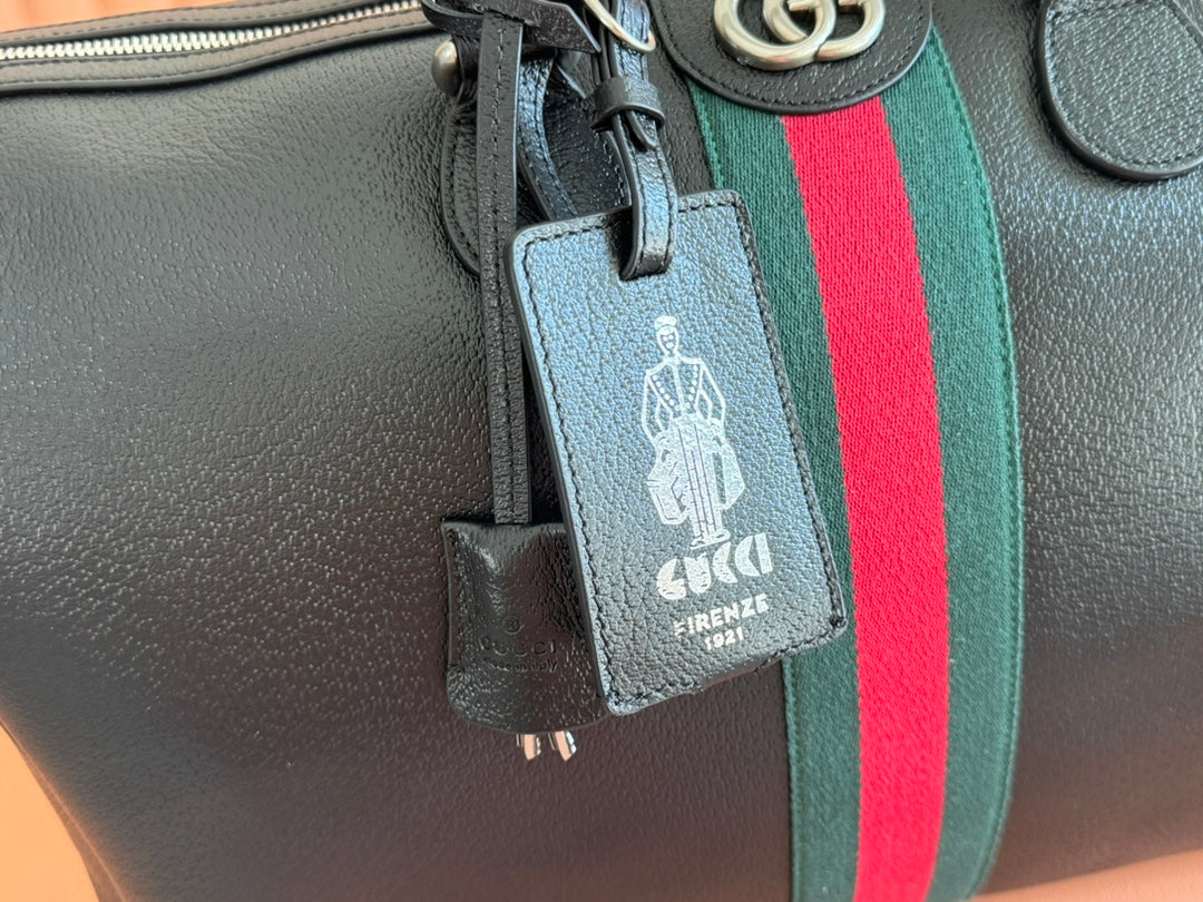GUCCI 26S DUFFLE BAG 44 IN BLACK CALFSKIN