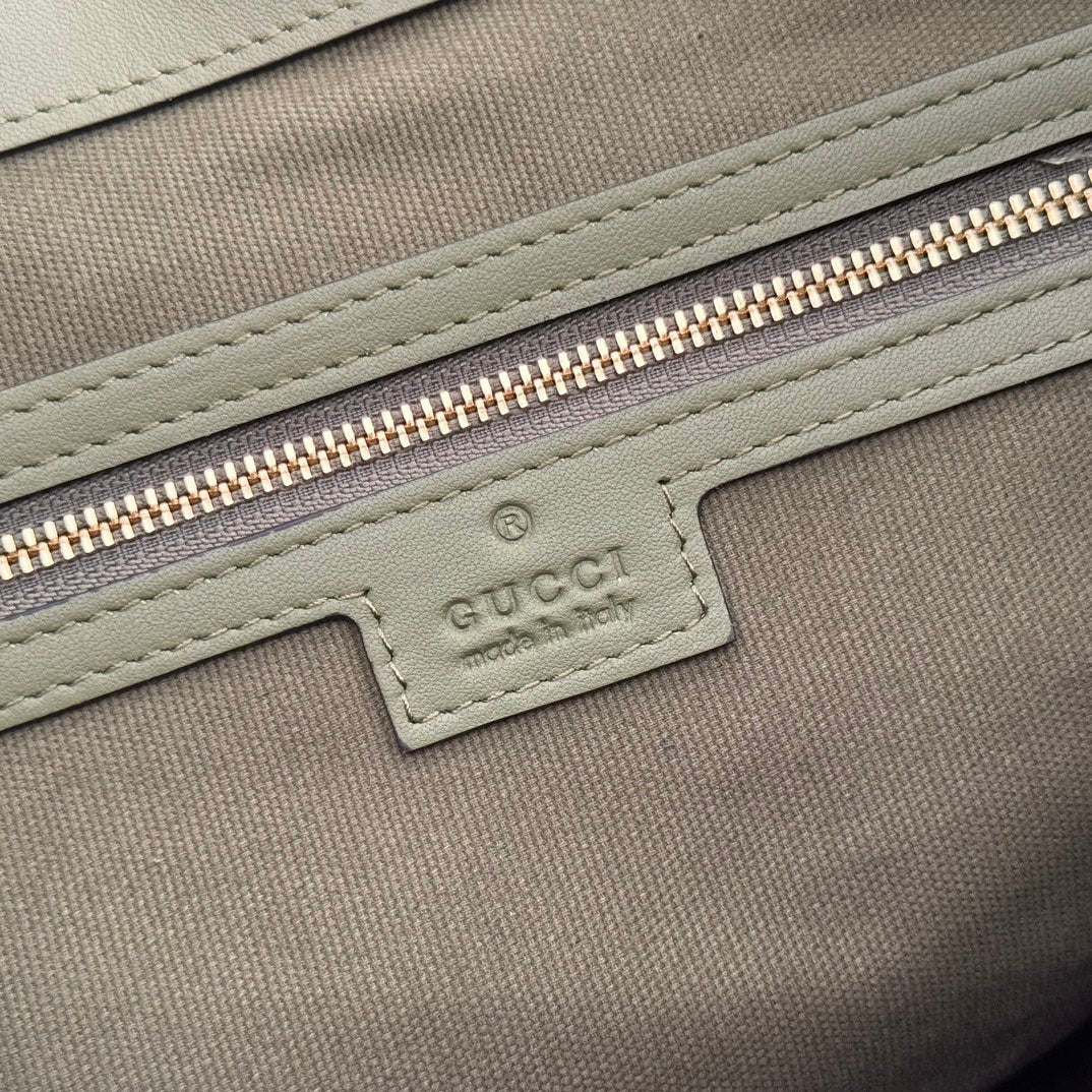 GUCCI 26S BEATRIX LARGE TOTE BAG 35 CM IN SAGE GREEN CALFSKIN