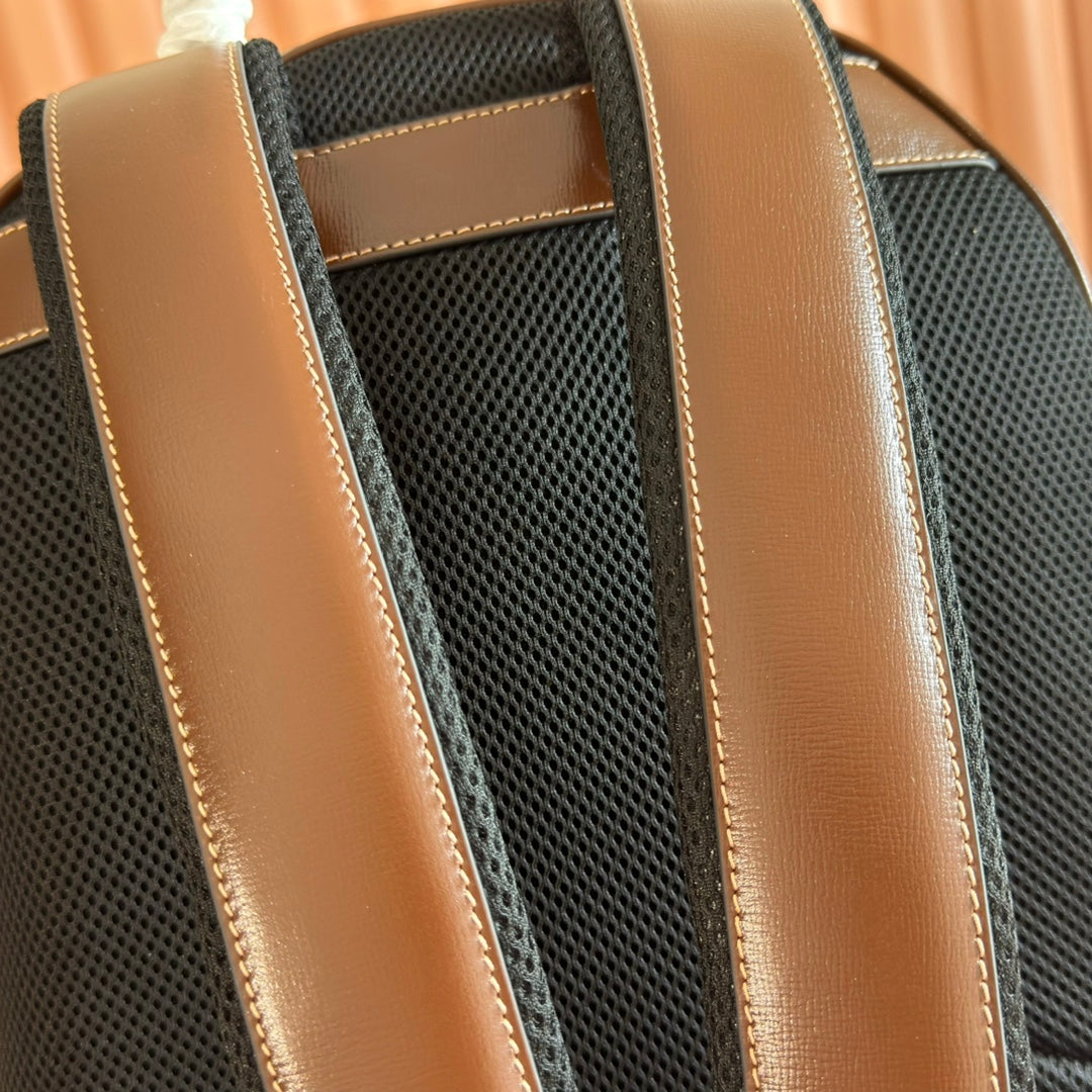 GUCCI 25S SUPREME BACKPACK 41 CM IN BROWN MIX BEIGE CALFSKIN