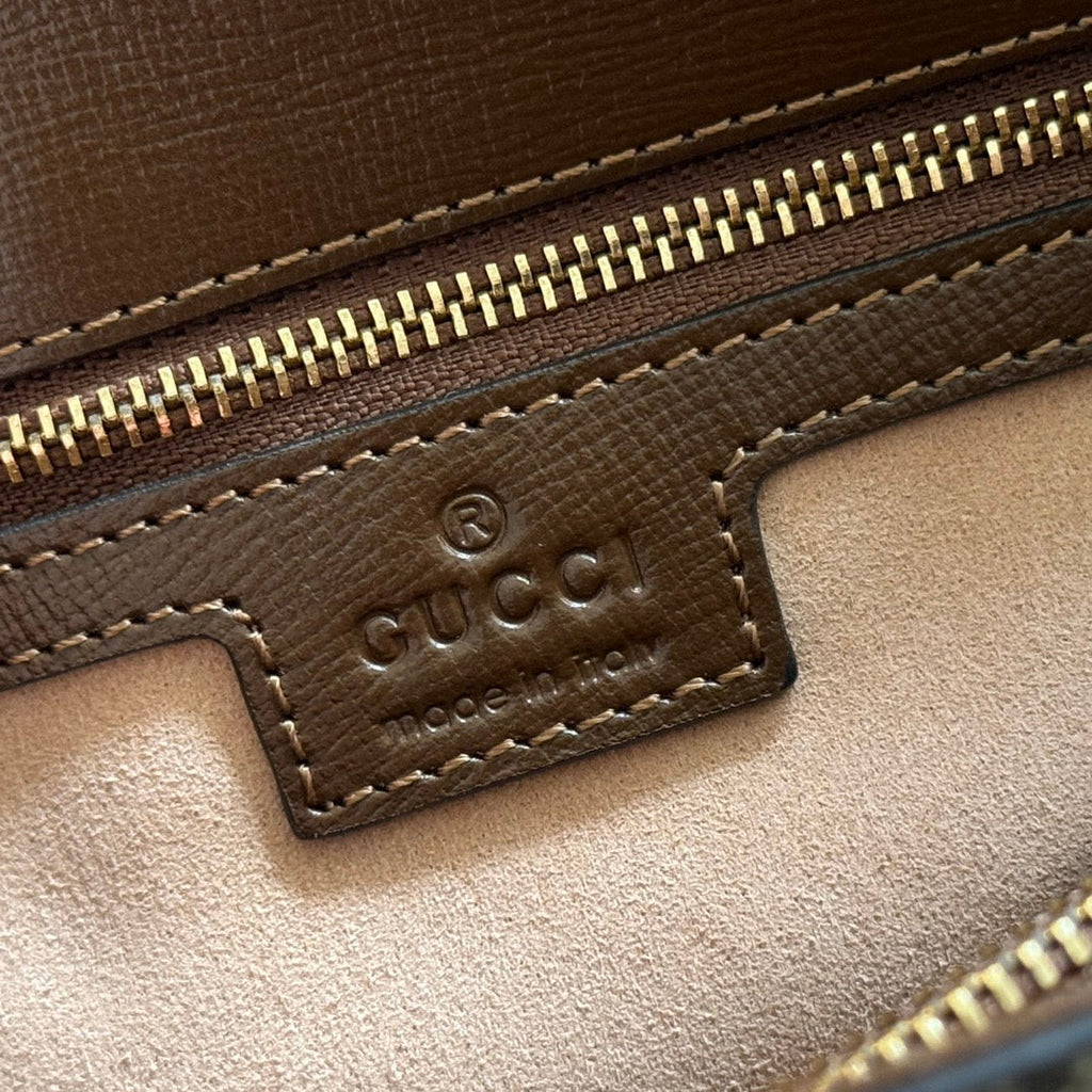 GUCCI 25S HORSEBIT 1955 MEDIUM SHOULDER BAG 29 CM IN BROWN CALFSKIN WITH GOLD HARDWARE