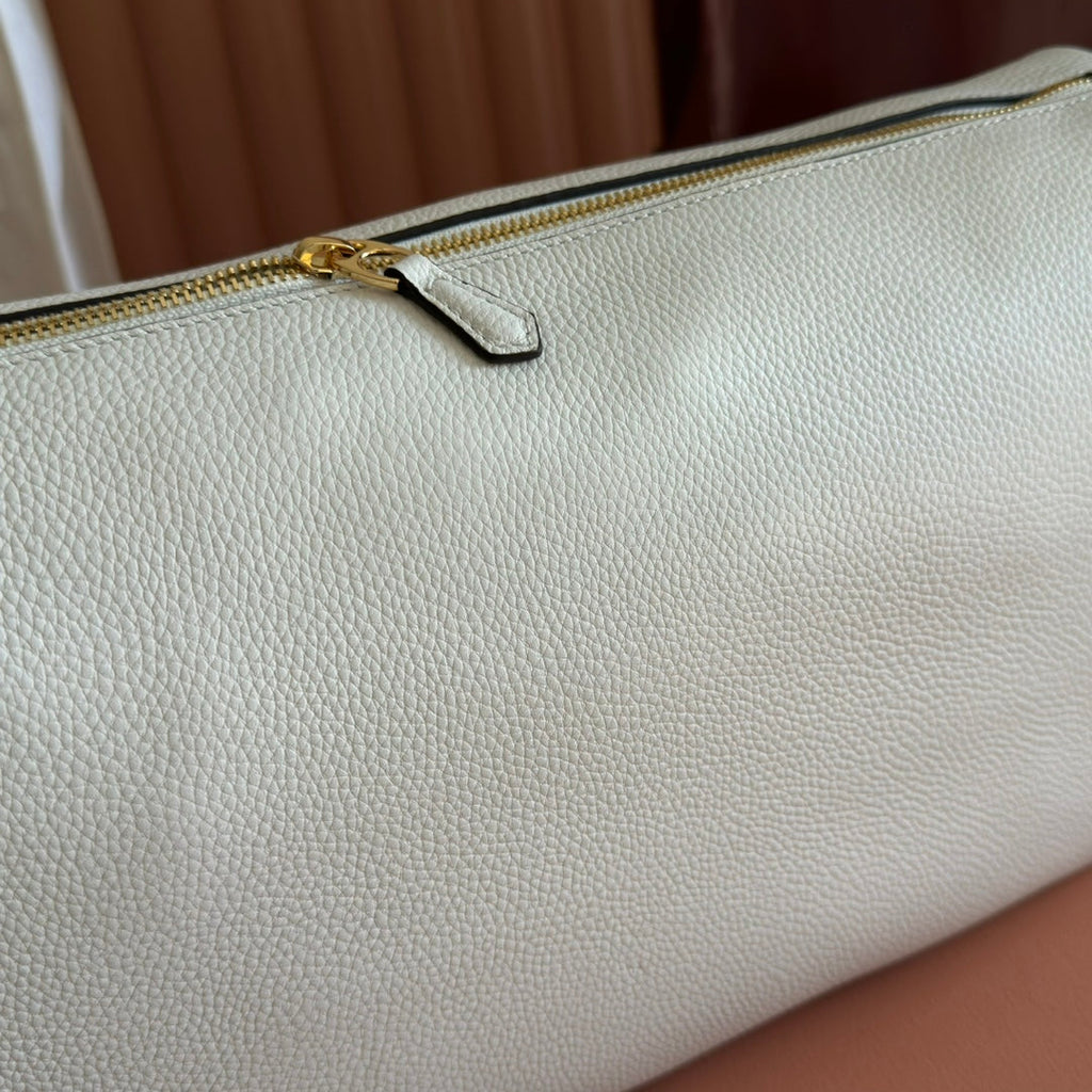 GUCCI 26S SHOULDER BAG 38 IN WHITE CALFSKIN