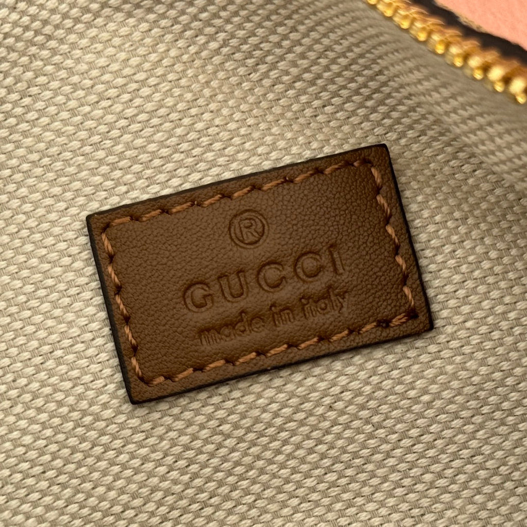 GUCCI 26S SHOULDER BAG 19 IN BROWN EMBOSSED SUEDE