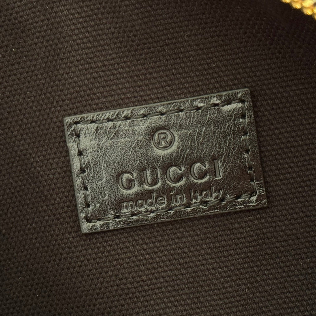 GUCCI 26S SHOULDER BAG 19 IN BLACK SHINY CALFSKIN