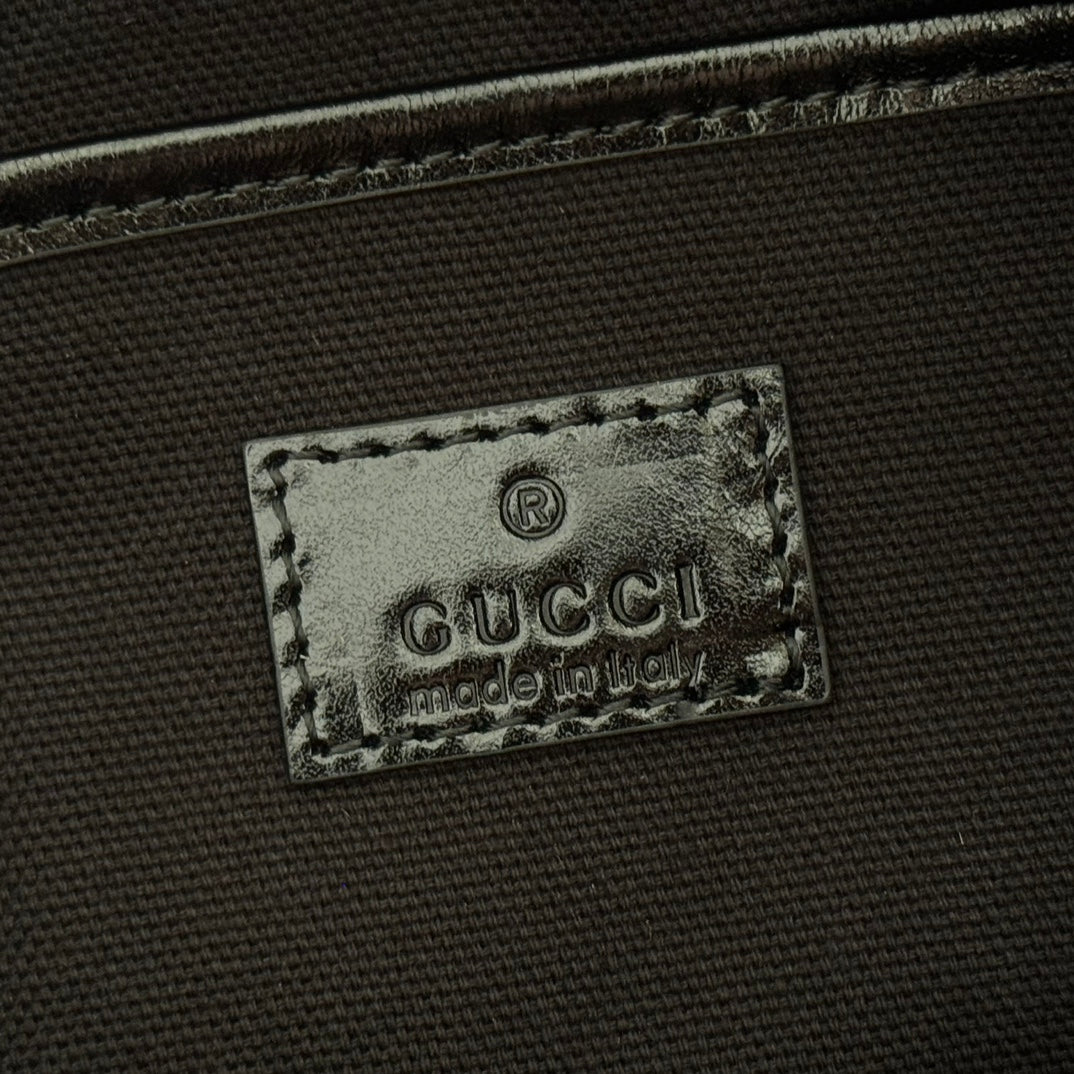 GUCCI 26S SHOULDER BAG 31 IN BLACK SHINY CALFSKIN