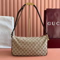 GUCCI 26S SHOULDER BAG 31 IN WARM BEIGE AND BROWN CANVAS