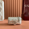 GUCCI 26S  MARMONT BAG 16 IN SILVER LAMBSKIN