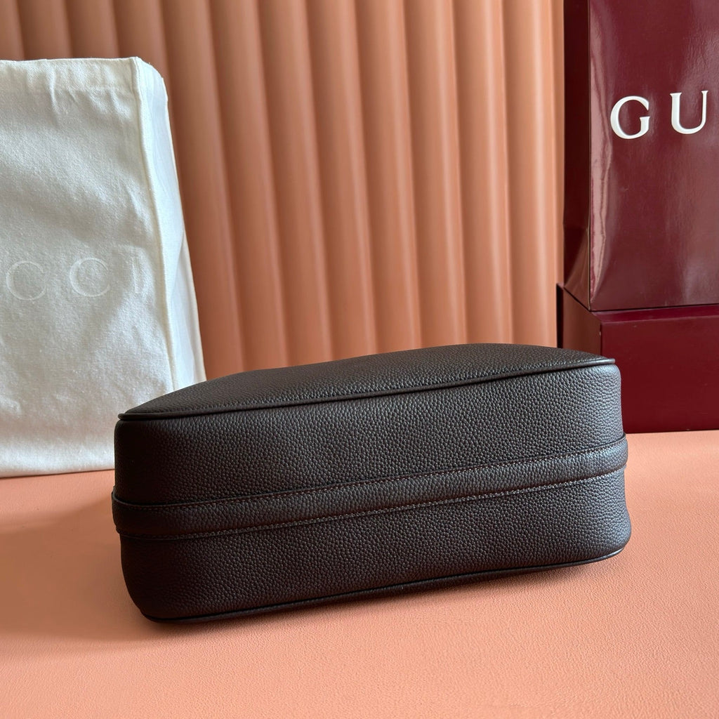 GUCCI 26S SHOULDER BAG 31 IN BLACK BROWN CALFSKIN
