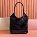 MIUMIU 26S IVY 40 TOTE IN BLACK PATENT CALFSKIN