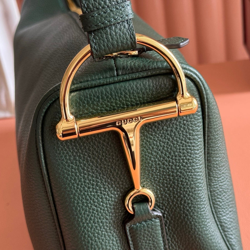 GUCCI 26S SHOULDER BAG 31 IN DARK GREEN CALFSKIN