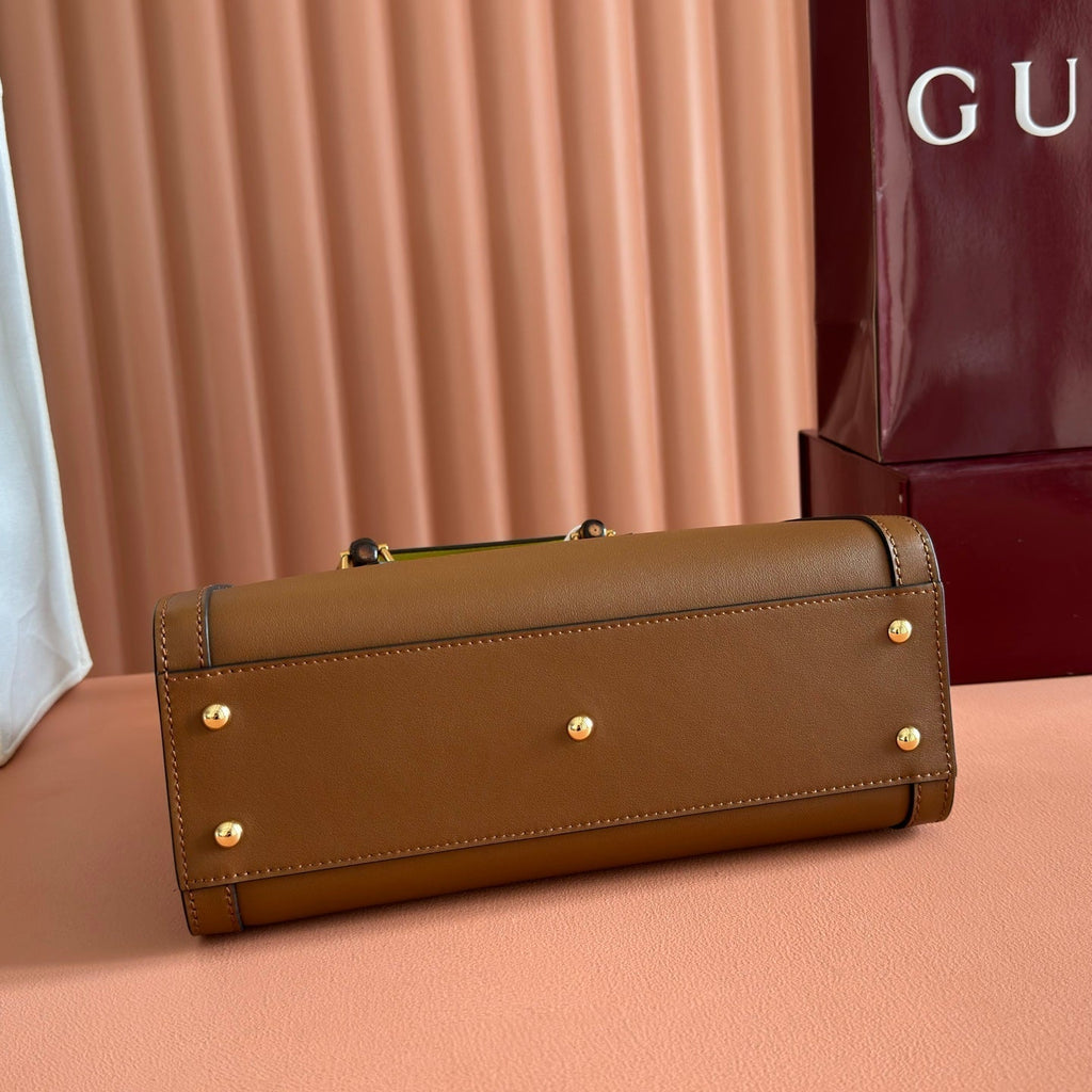 GUCCI 26S DIANA TOTE BAG 27 IN BROWN CALFSKIN