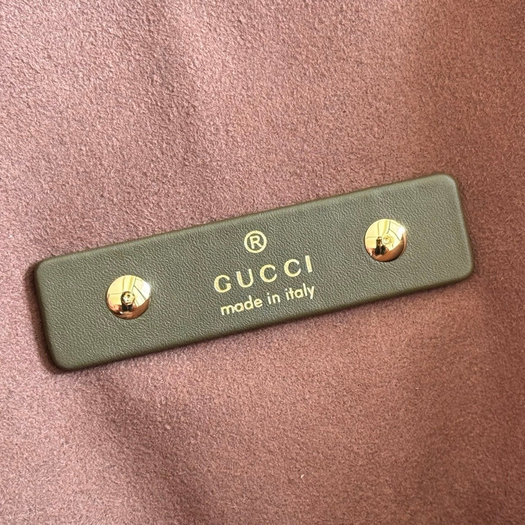 GUCCI 26S SOFTBIT SHOULDER BAG 46 IN DARK BROWN SUEDE