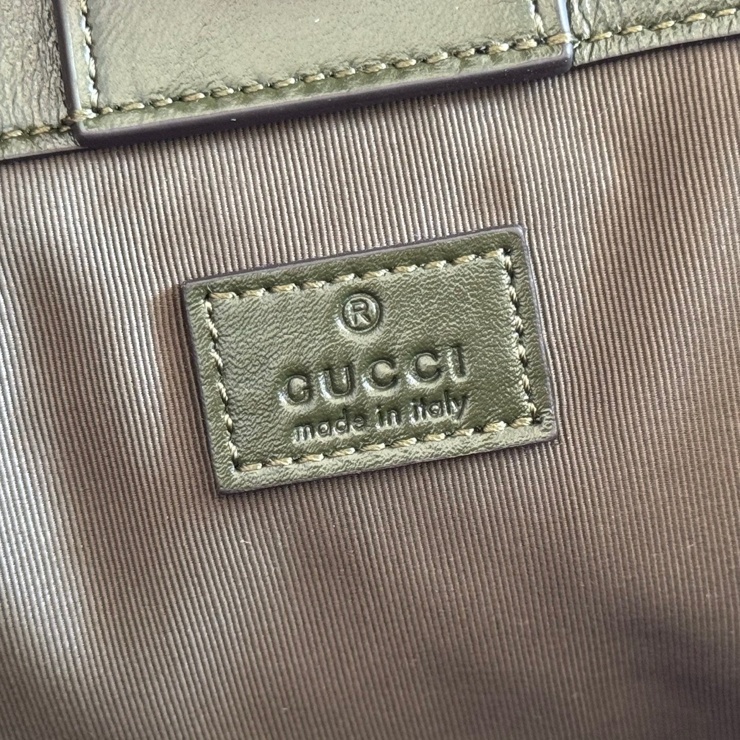 GUCCI 26S  MARMONT TOTE BAG 30 IN MOSS GREEN CALFSKIN