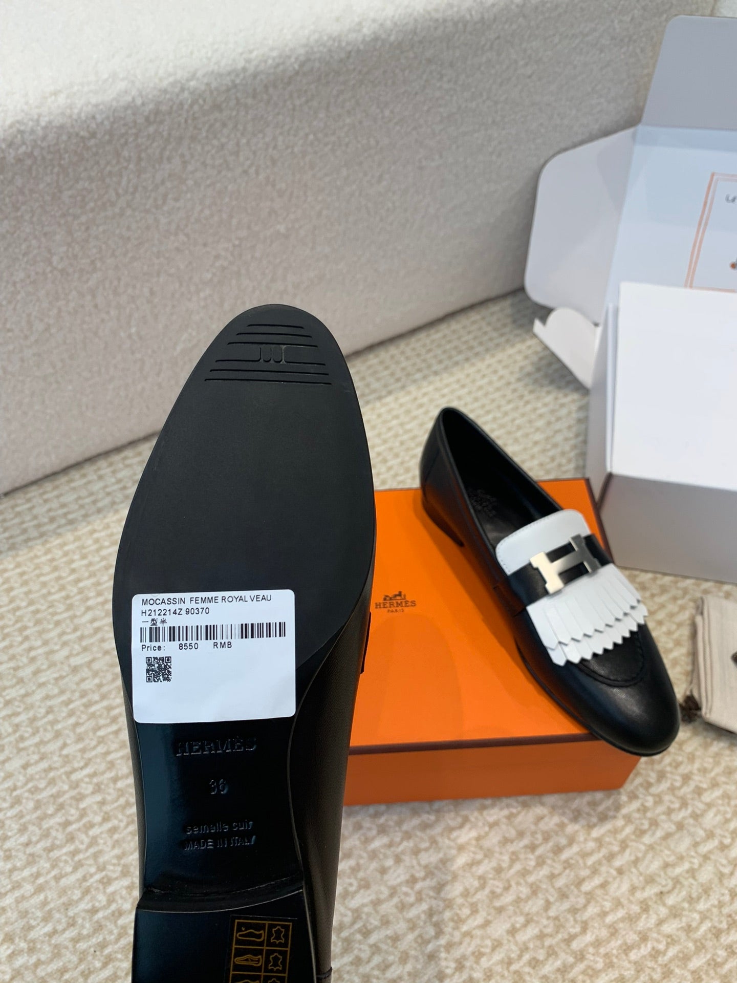 HERMES ROYAL LOAFER BLACK CALFSKIN