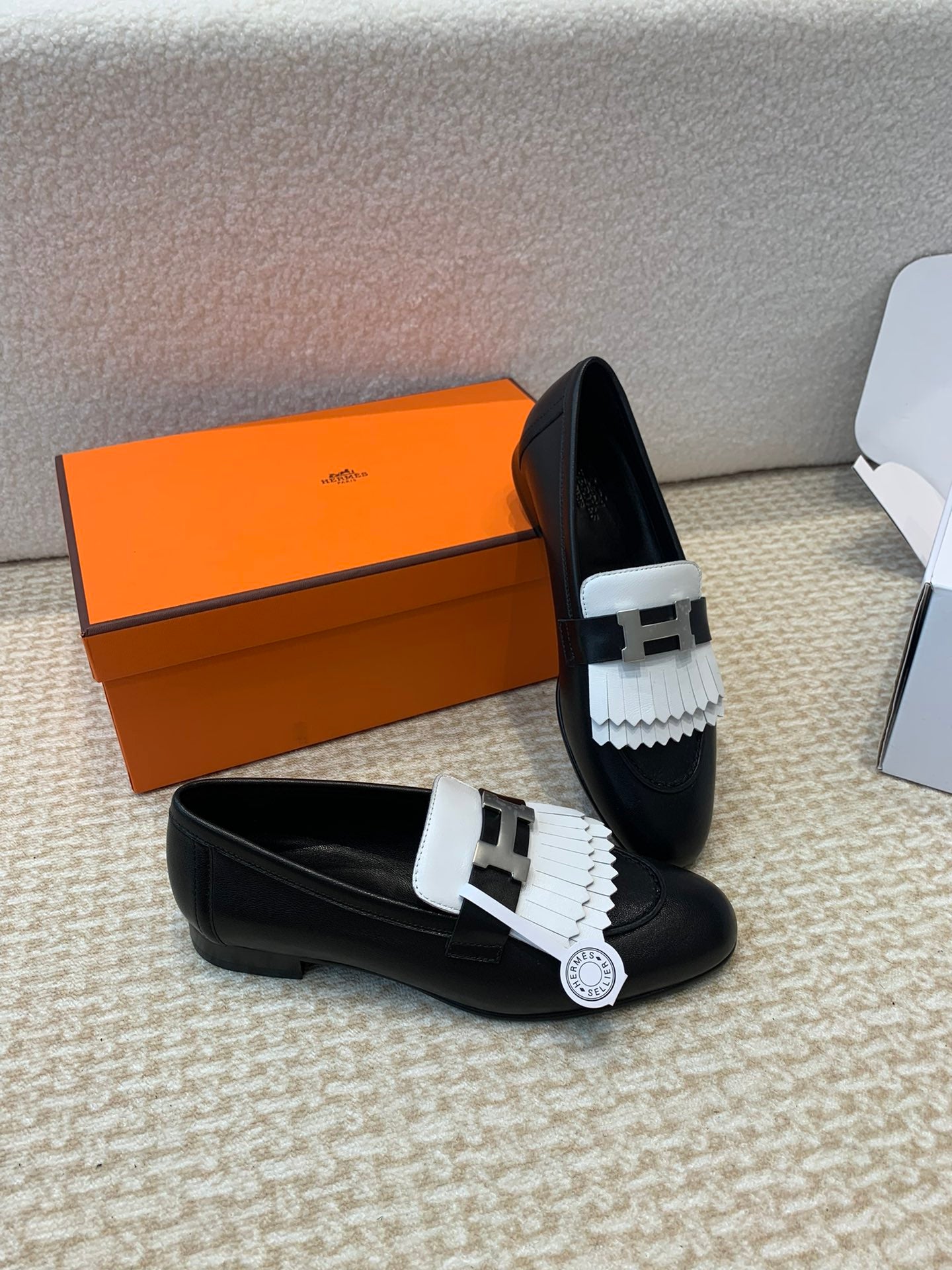 HERMES ROYAL LOAFER BLACK CALFSKIN
