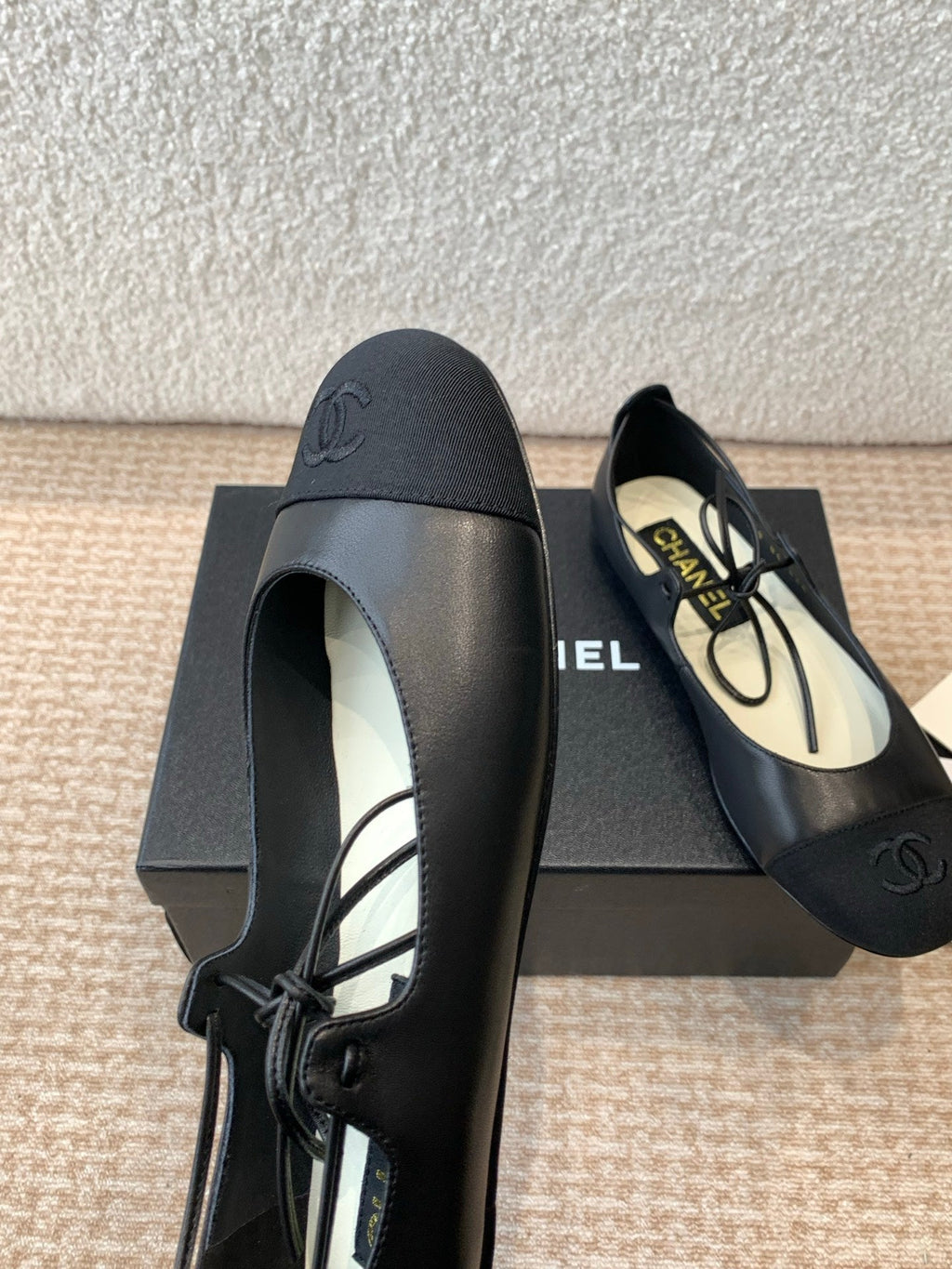 CHANEL MARY JANE BALLERINA IN BLACK LAMBSKIN