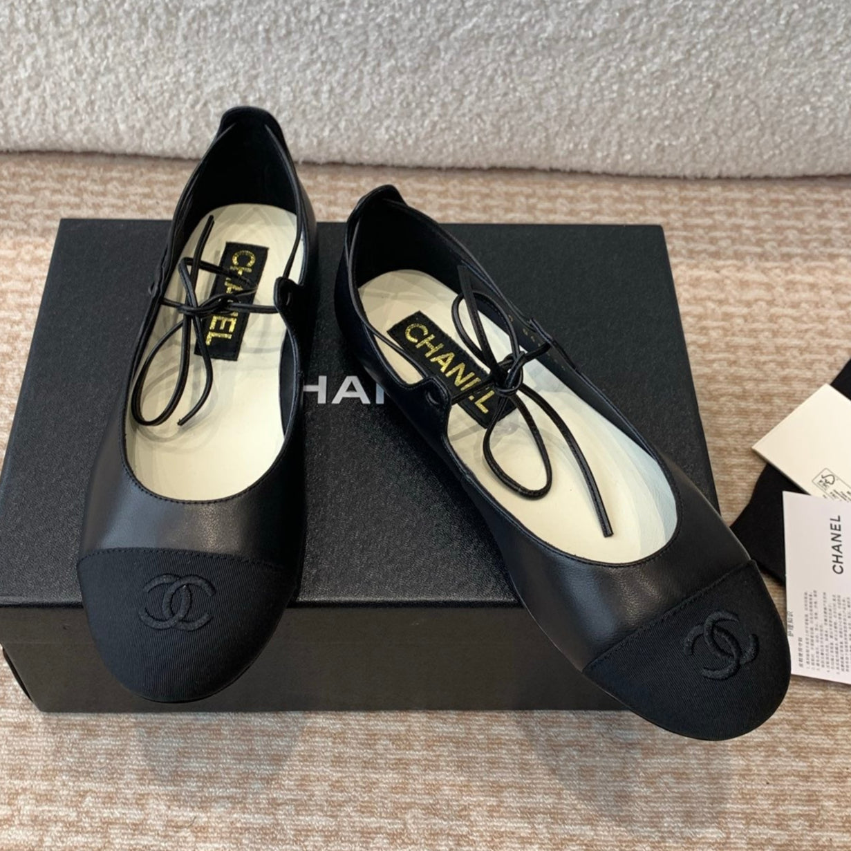 CHANEL MARY JANE BALLERINA IN BLACK LAMBSKIN