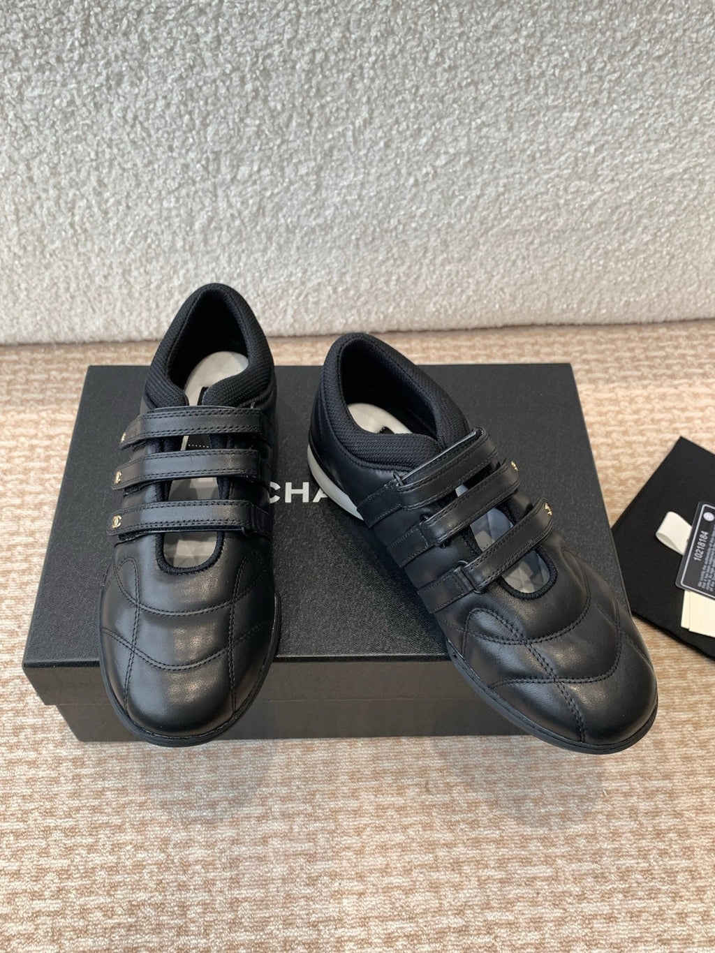 CHANEL MARY JANE SNEAKERS IN BLACK LAMBSKIN