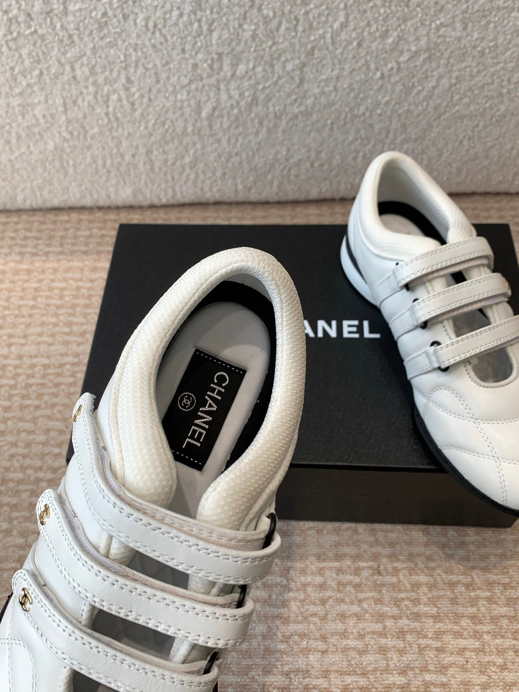 CHANEL MARY JANE SNEAKERS IN WHITE LAMBSKIN