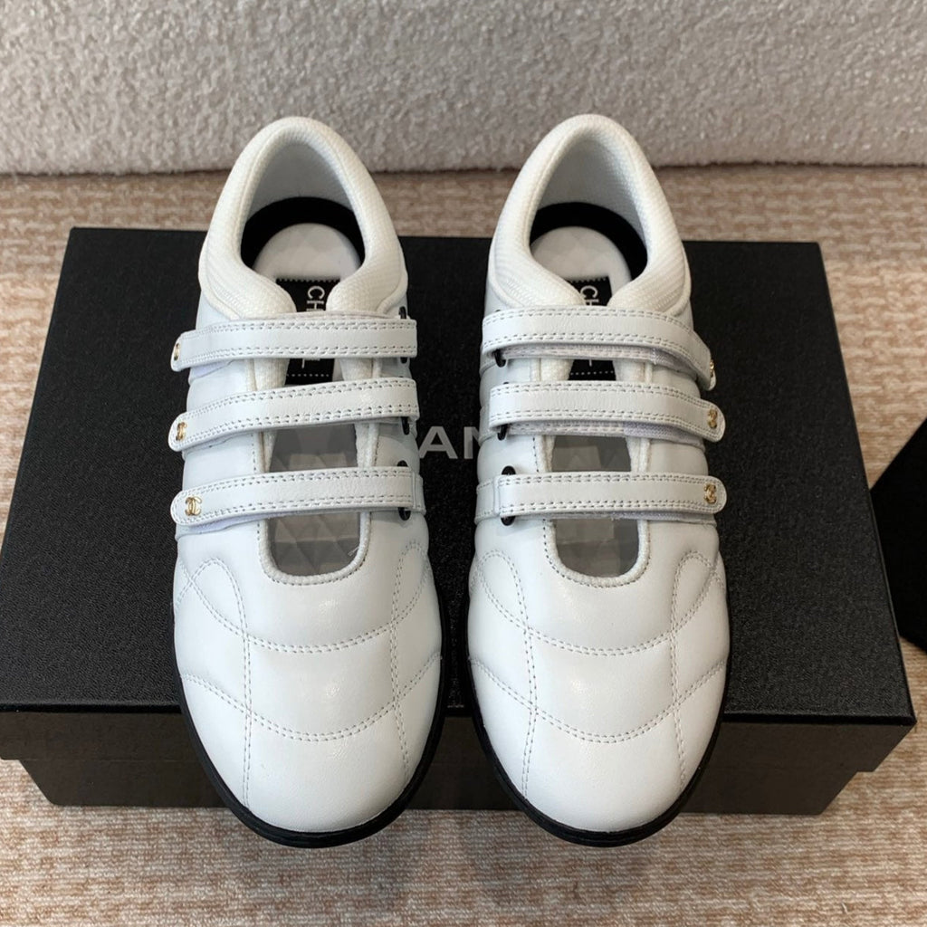 CHANEL MARY JANE SNEAKERS IN WHITE LAMBSKIN