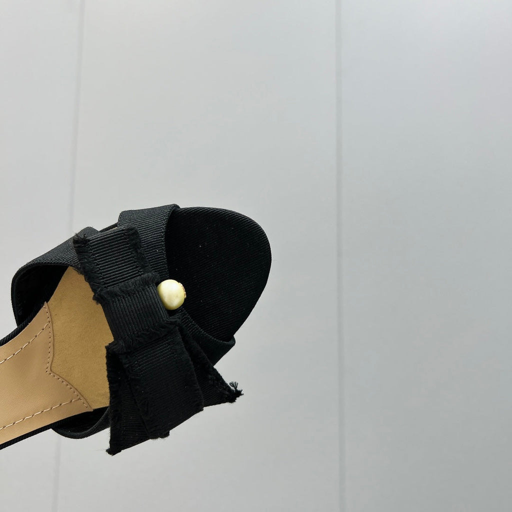 DIOR HIGH AABLE MULE IN BLACK FABRIC