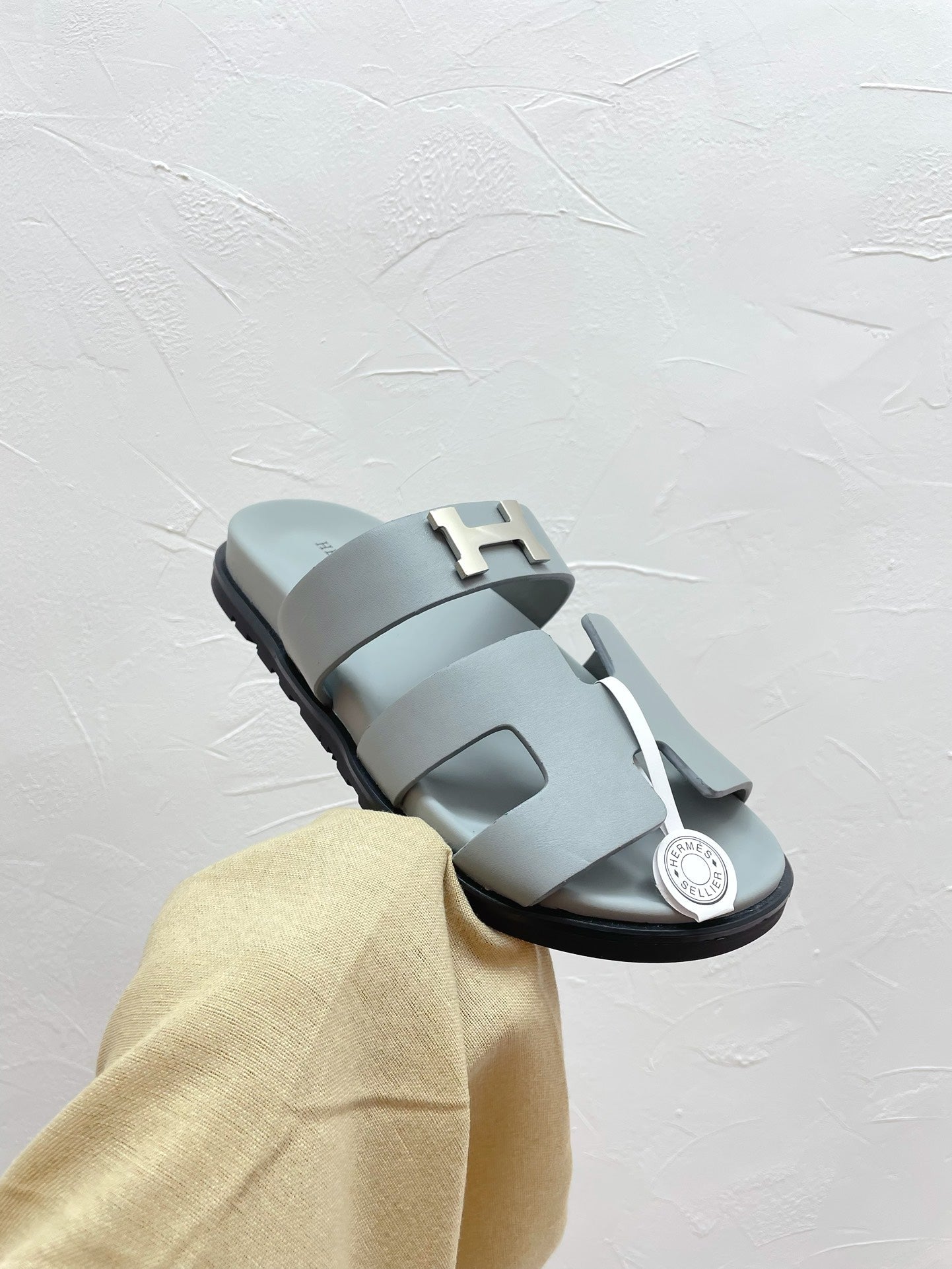 HERMES CHYPRE SANDAL PASTEL BLUE LAMBSKIN WITH H BUCKLE