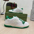GUCCI INTERLOCKING G SNEAKER WHITE GREEN CALFSKIN AND FABRIC