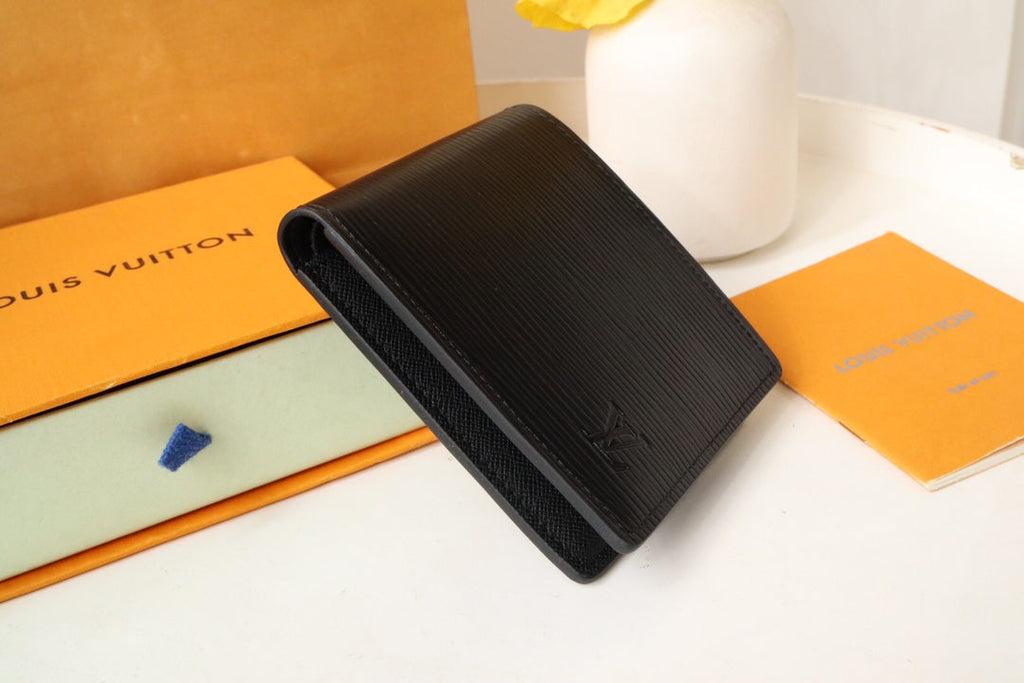 LOUIS VUITTON LV 25S SLENDER WALLET 11 IN BLACK EPI CALFSKIN