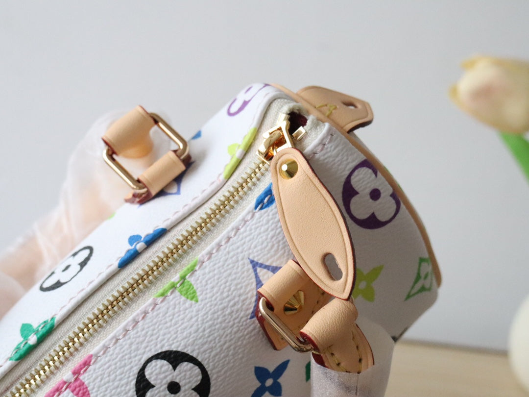 LOUIS VUITTON EAST WEST 15 BAG IN WHITE MIX COLORFUL CALFSKIN