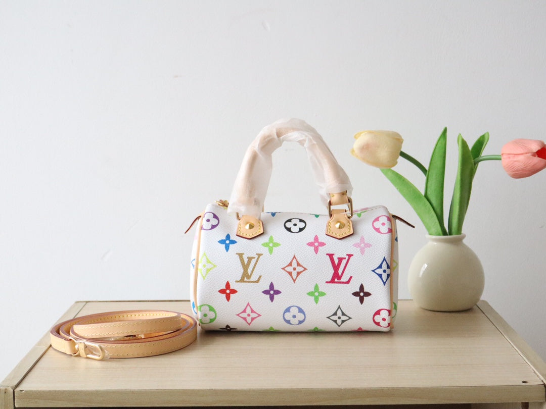 LOUIS VUITTON EAST WEST 15 BAG IN WHITE MIX COLORFUL CALFSKIN