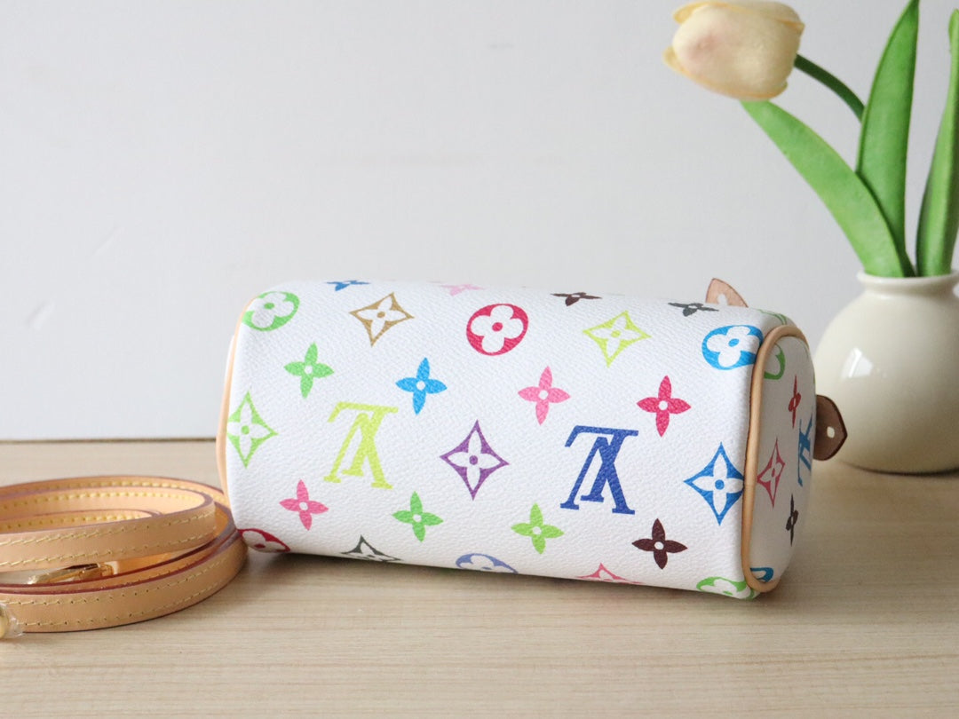 LOUIS VUITTON EAST WEST 15 BAG IN WHITE MIX COLORFUL CALFSKIN