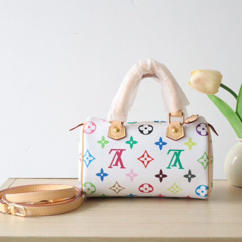 LOUIS VUITTON EAST WEST 15 BAG IN WHITE MIX COLORFUL CALFSKIN