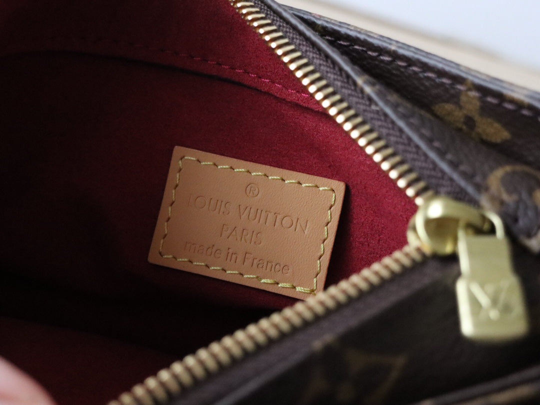 LOUIS VUITTON LV 25S SHOULDER BAG 19 IN BROWN MONOGRAM CALFSKIN GOLD HARDWRE
