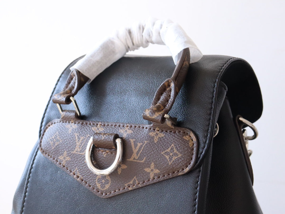 LOUIS VUITTON LV 25S MONTSOURIS VIBE 35 IN BLACK LAMBSKIN SILVER HARDWRE