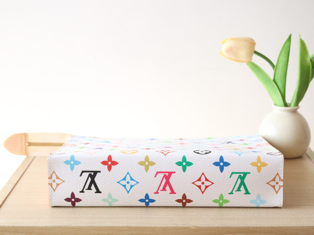 LOUIS VUITTON TOILETRY POUCH 25 IN WHITE MIX COLORFUL CALFSKIN