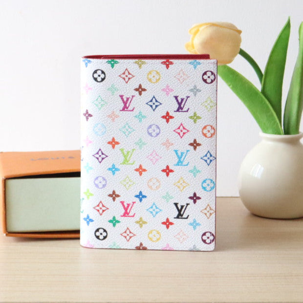 LOUIS VUITTON DOLL PASSPORT WALLET IN WHITE MIX COLORFUL CALFSKIN