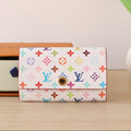 LOUIS VUITTON ROSALIE WALLET 12 IN WHITE MIX COLORFUL CALFSKIN