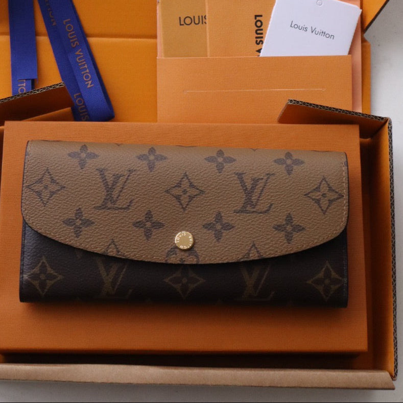 LOUIS VUITTON EMILIE WALLET 19 IN CHOCOLATE BROWN MONOGRAM CALFSKIN