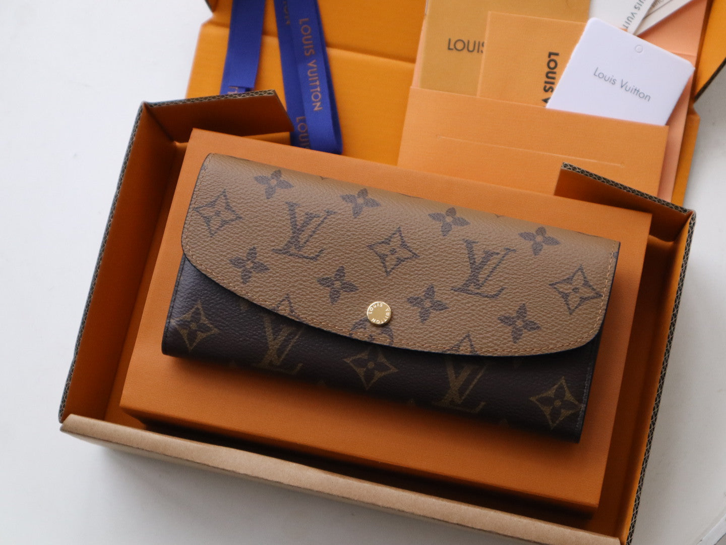 LOUIS VUITTON EMILIE WALLET 19 IN CHOCOLATE BROWN MONOGRAM CALFSKIN