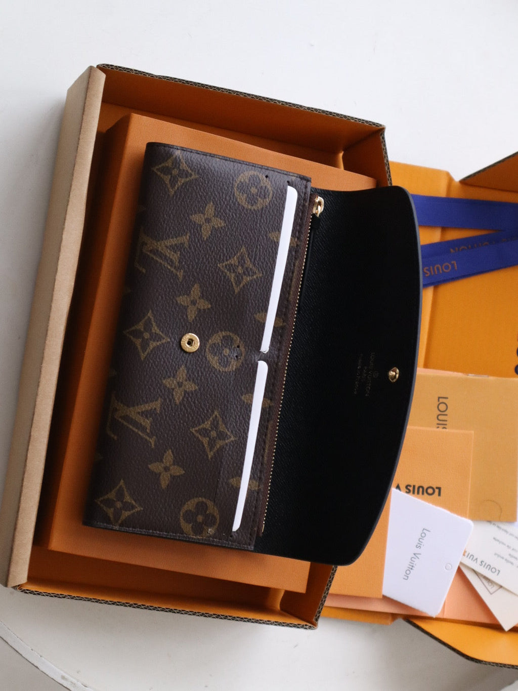 LOUIS VUITTON EMILIE WALLET 19 IN CHOCOLATE BROWN MONOGRAM CALFSKIN