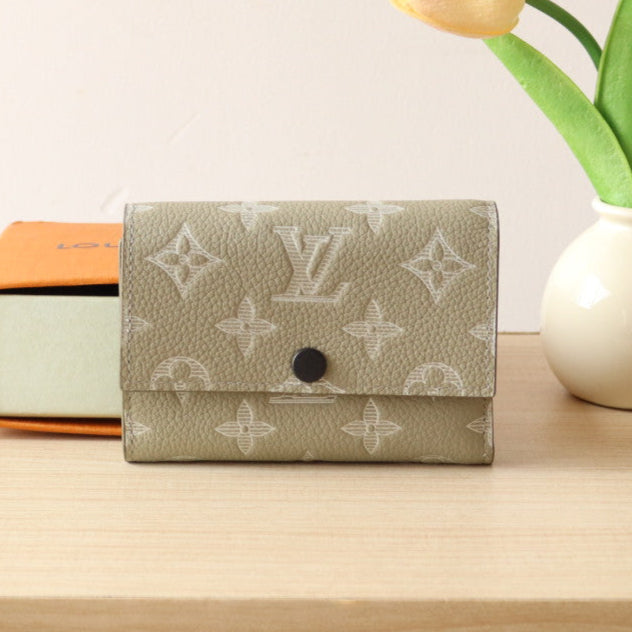LOUIS VUITTON IRIS WALLET IN KHAKI BROWN EMBOSSED CALFSKIN