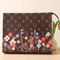 LOUIS VUITTON TOILETRY POUCH 25 CM BAG IN BROWN MONOGRAM CALFSKIN WITH STICKER