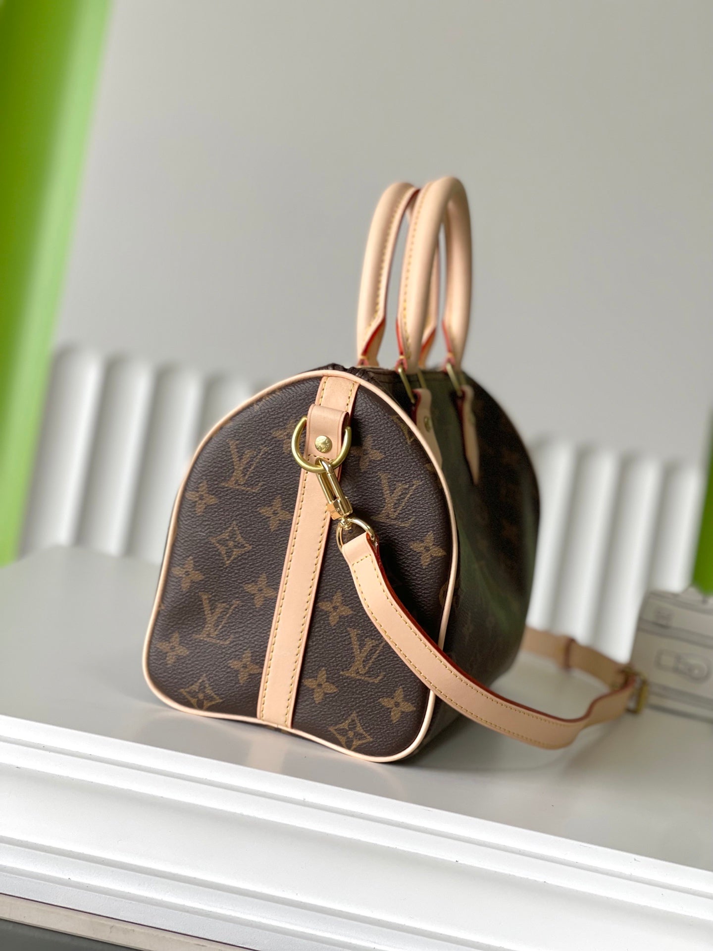 LOUIS VUITTON SPEEDY BANDOLIÈRE 25 IN BROWN MONOGRAM CANVAS GOLD HARDWARE